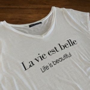 Life is Beautiful - women's white tee shirt